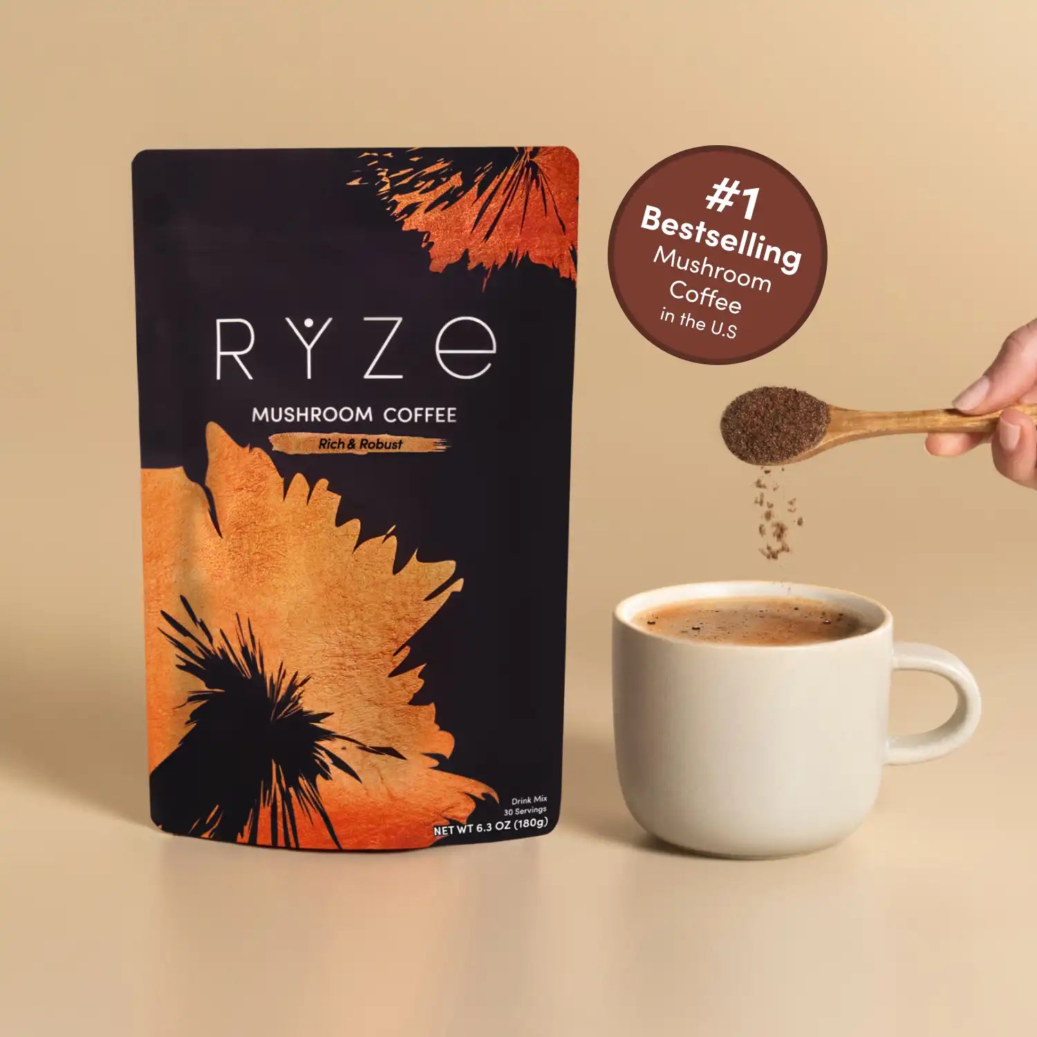 Mushroom Coffee Dark Roast (30 Servings) - Plant Based