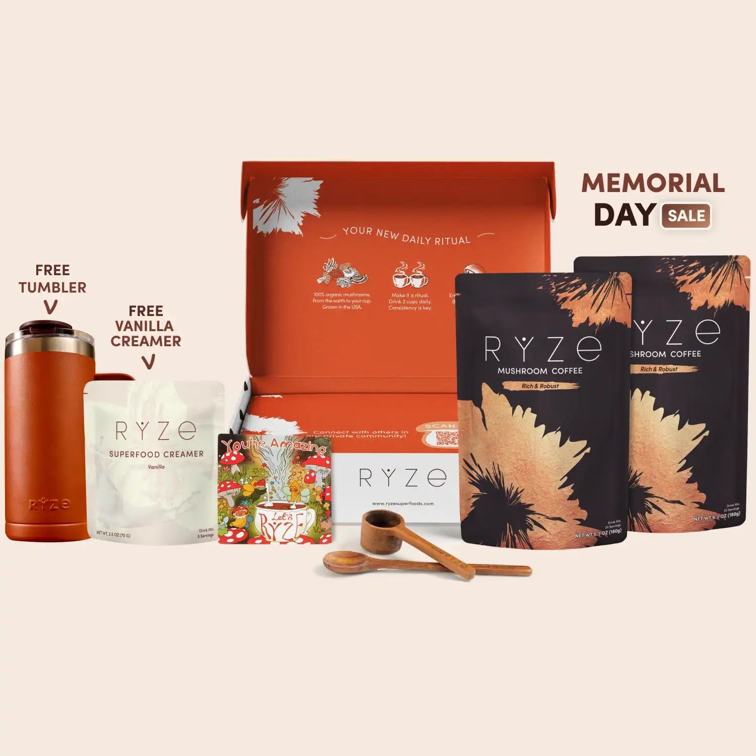 Mushroom Coffee Dark Roast Starter Kit (60 servings) - Low Caffeine