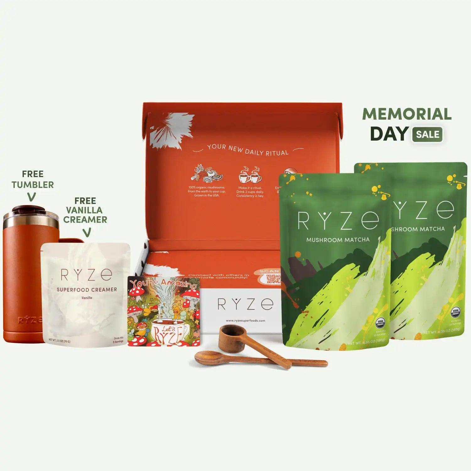 Mushroom Matcha Starter Kit (60 Servings) - Focus Support