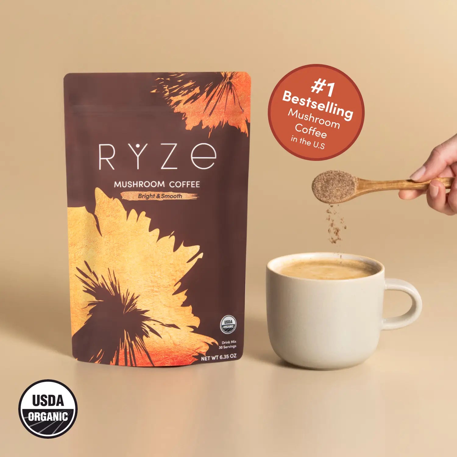 Mushroom Coffee (30 Servings) - Smooth Energy