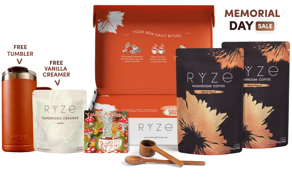 Mushroom Coffee Dark Roast Starter Kit (60 servings) - Low Caffeine
